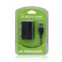 BATERIA Y CABLE XBOX ONE 2400 MAH NEGRO
