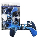 FUNDA SILICON Y CAPUCHONES CONTROL PS5 AZUL CON NEGRO